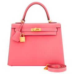 Hermes HSS Kelly 25cm Rose Lipstick Gris Perle Pink Grey Gold VIP EXCLUSIVE