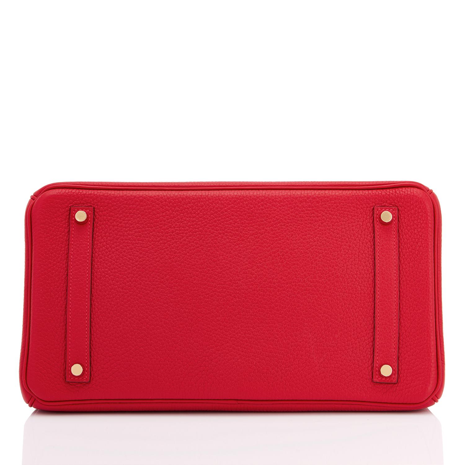 Hermes HSS Rouge Casaque Rose Extreme 35cm Birkin Special Order Horseshoe Stamp 3