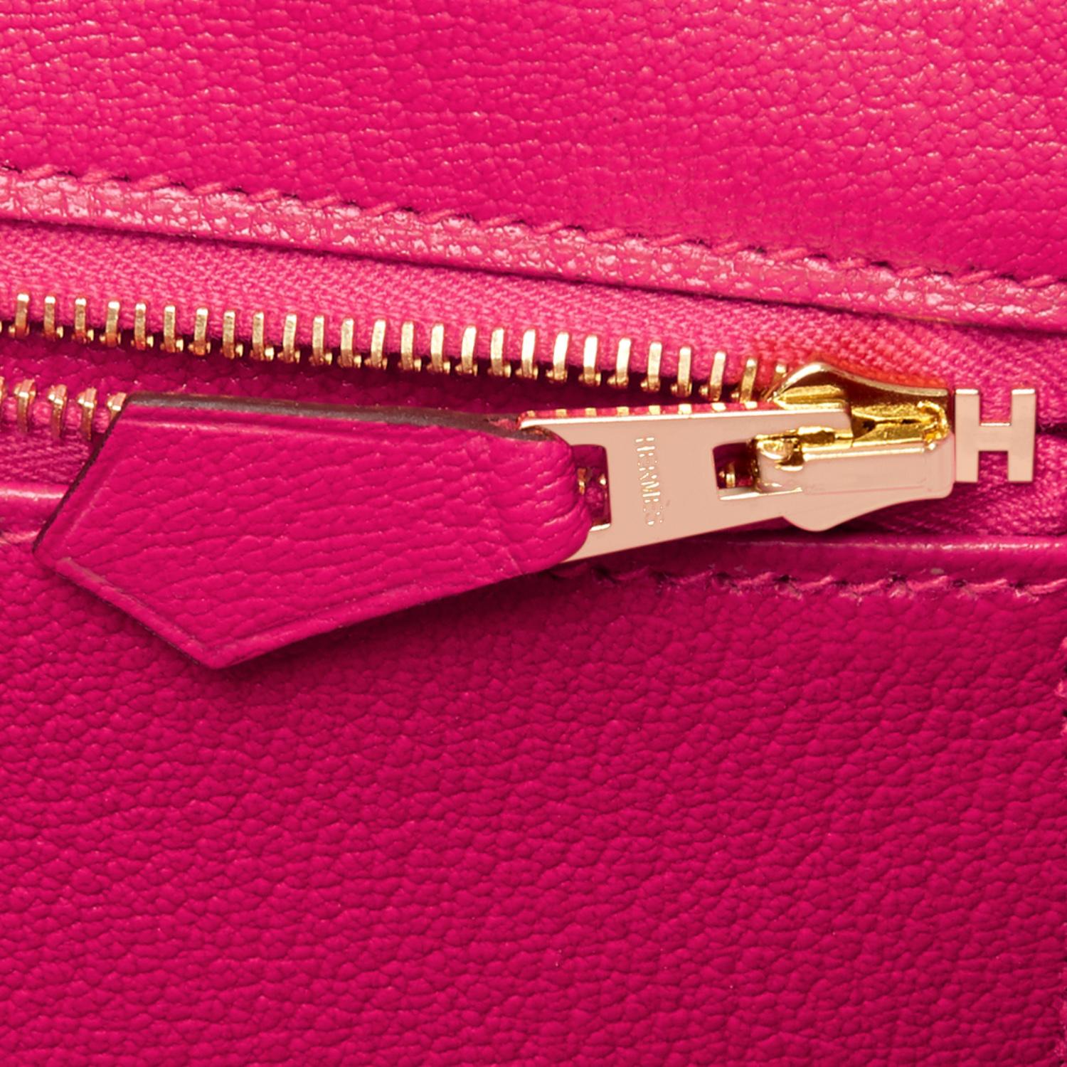 Hermes HSS Rouge Casaque Rose Extreme 35cm Birkin Special Order Horseshoe Stamp 4