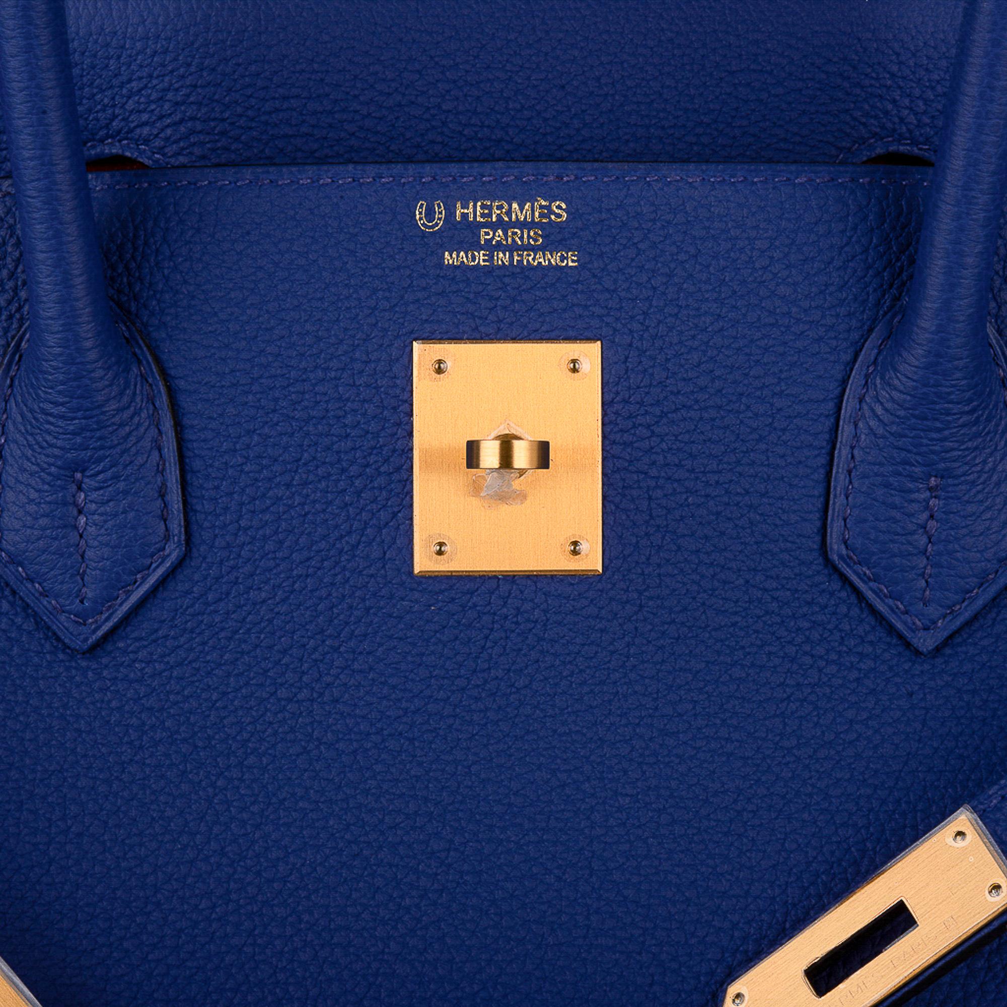 Hermes Birkin HSS 40 Bag Electric Blue / Rose Jaipur Togo Brushed Gold ...