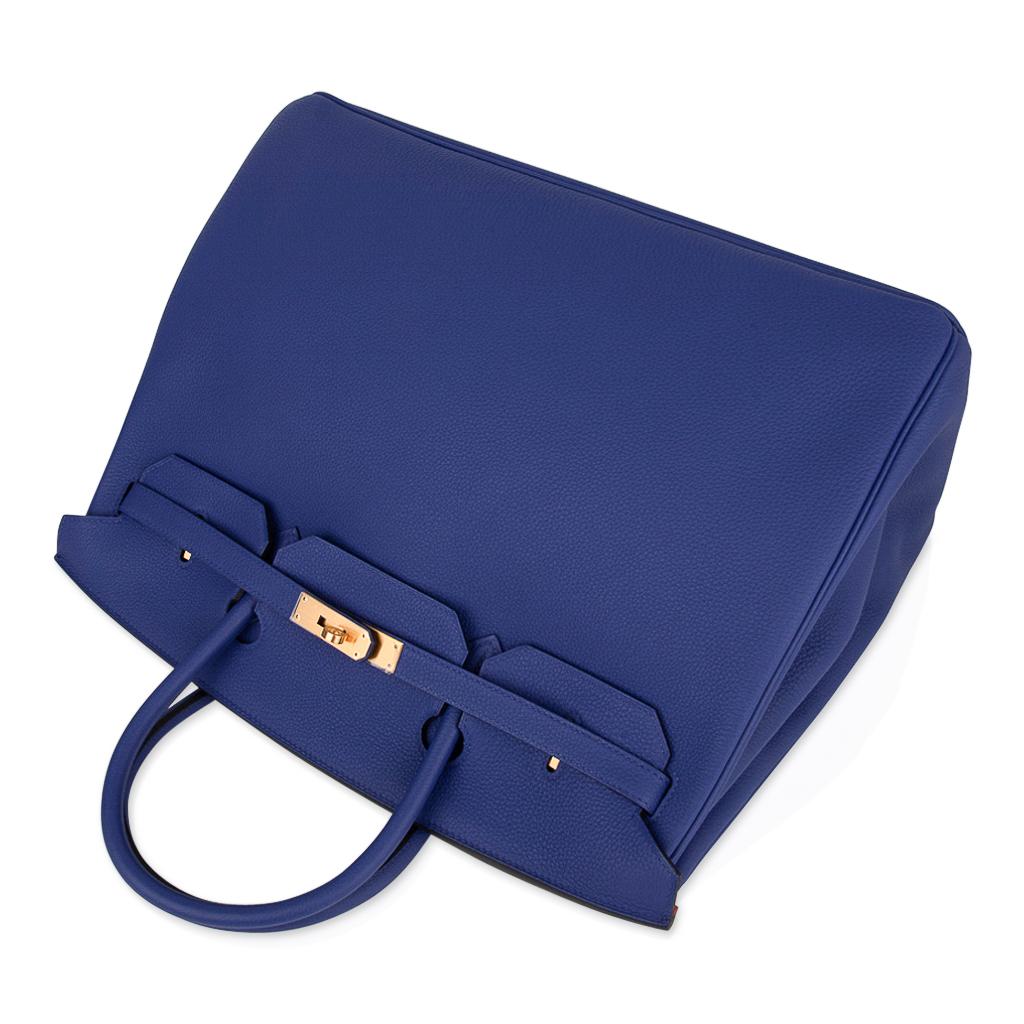 Purple Hermes Birkin HSS 40 Bag Electric Blue / Rose Jaipur Togo Brushed Gold Hardware
