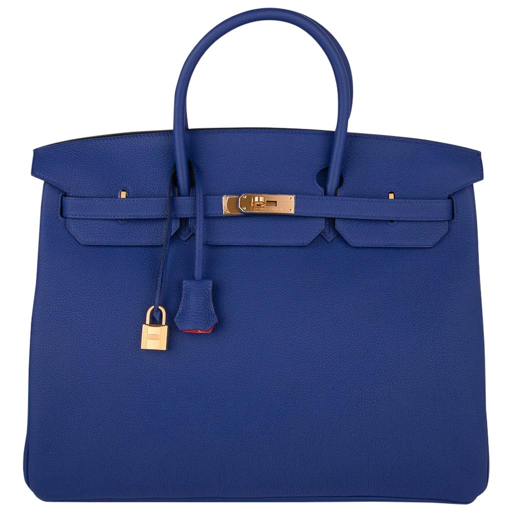 Hermes Birkin HSS 40 Bag Electric Blue / Rose Jaipur Togo Brushed Gold Hardware