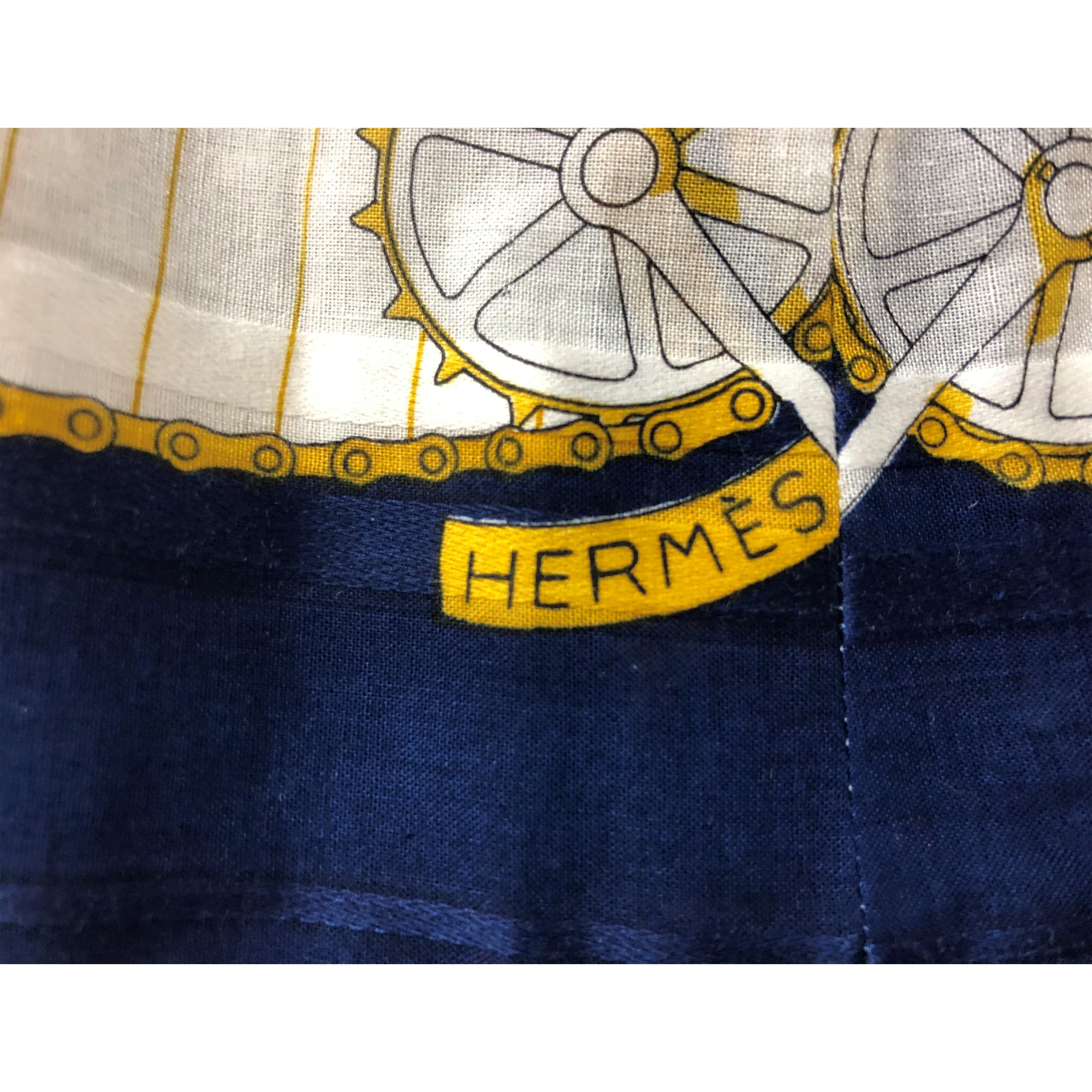 Hermès iconic “Les Bécanes” motifs skirt ensemble. circa 1970s 3