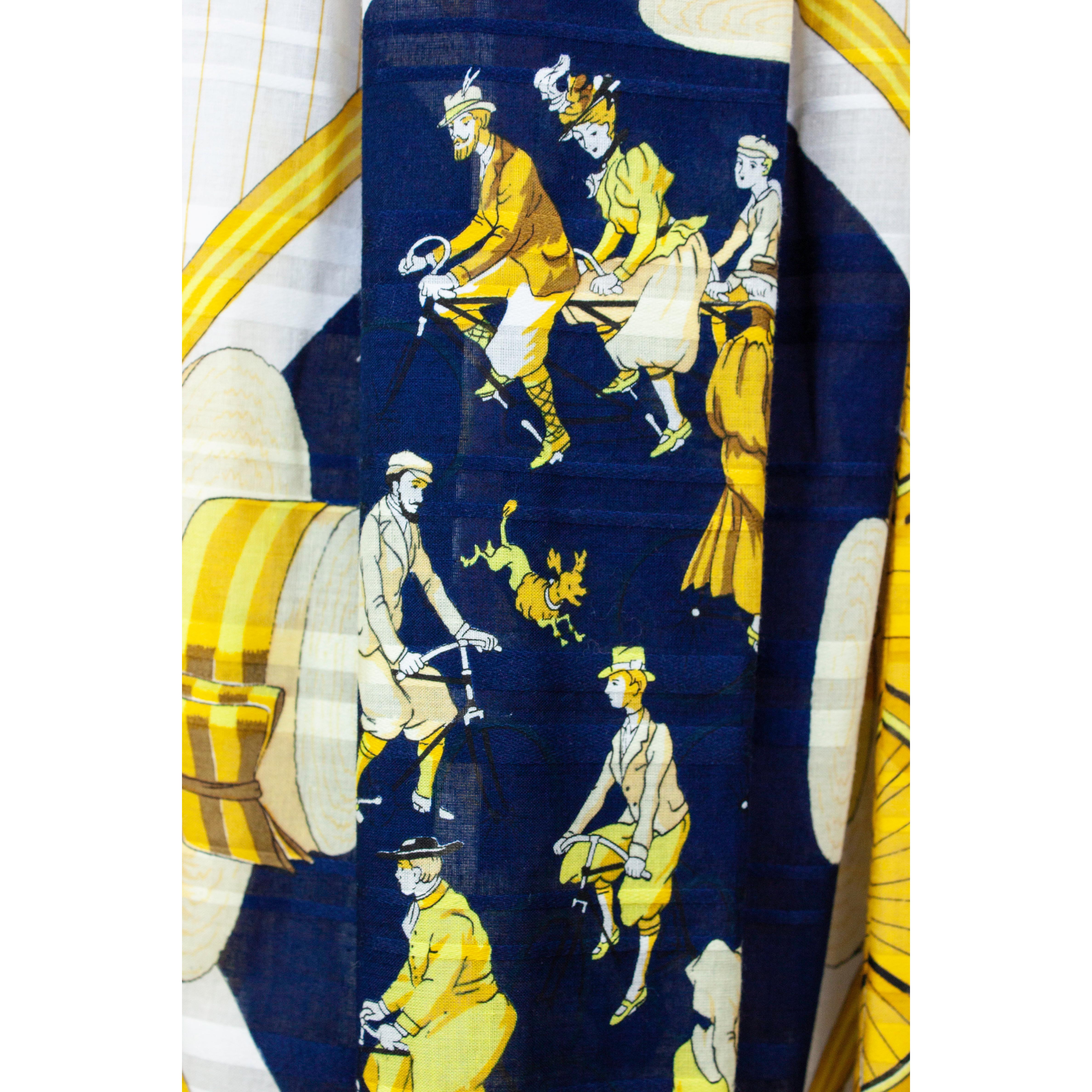 Hermès iconic “Les Bécanes” motifs skirt ensemble. circa 1970s 5