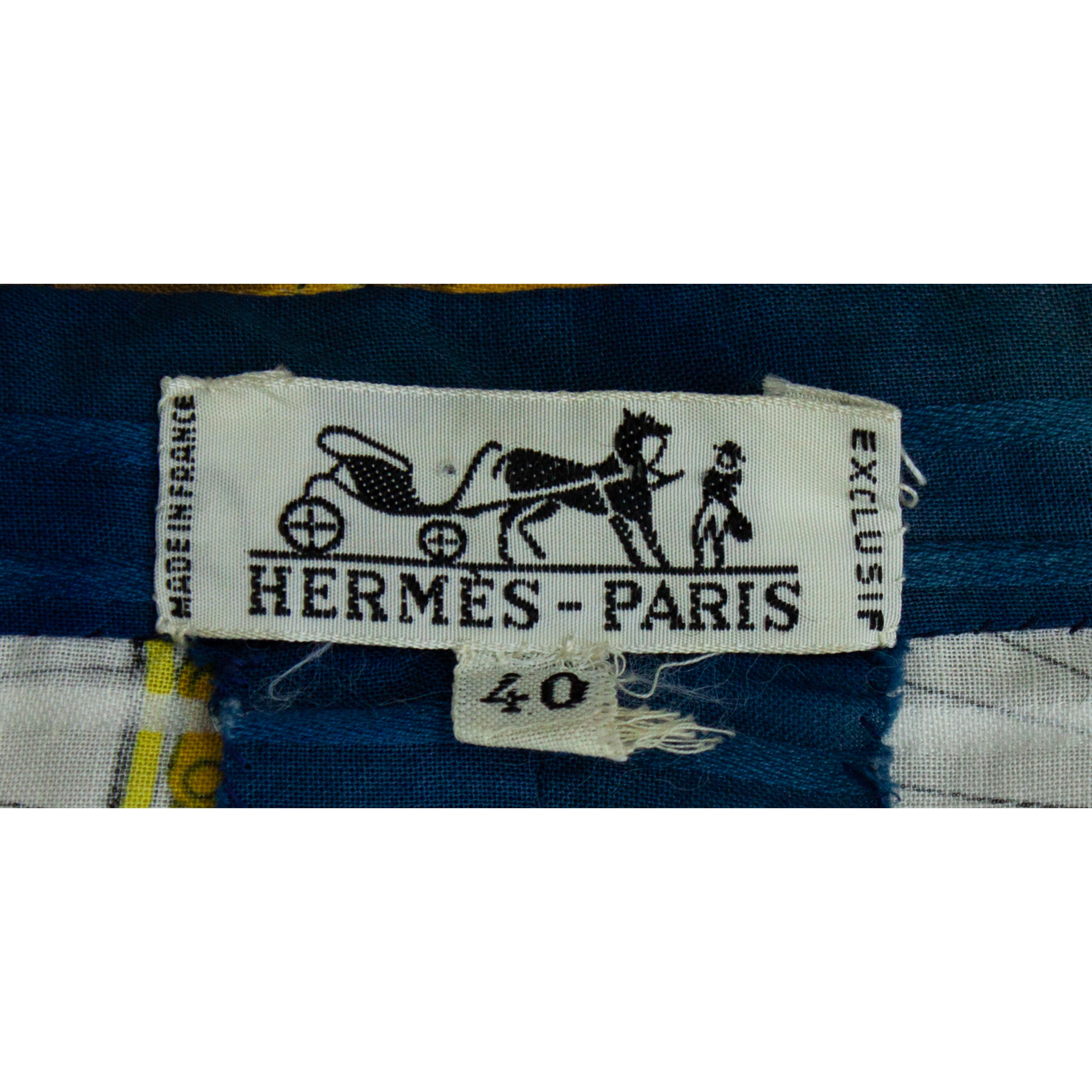 Hermès iconic “Les Bécanes” motifs skirt ensemble. circa 1970s 6