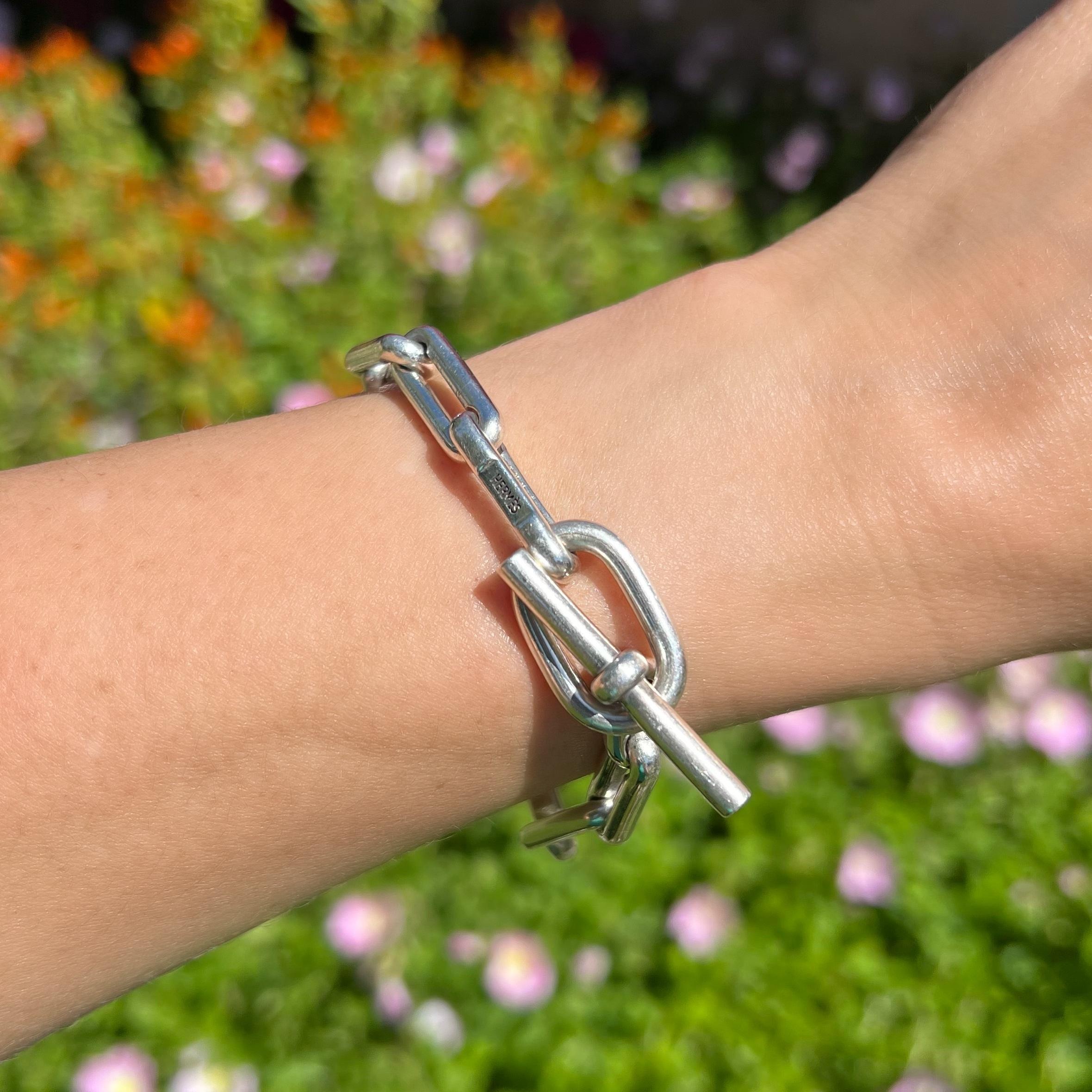 hermes silver link bracelet