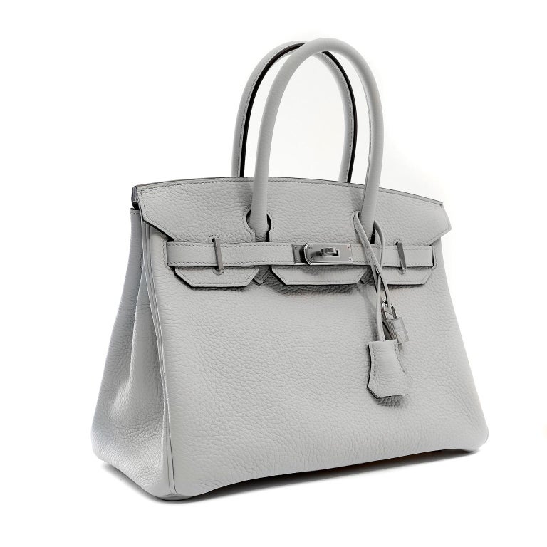 Hermès Icy Grey Togo Leather 30 cm Birkin Bag