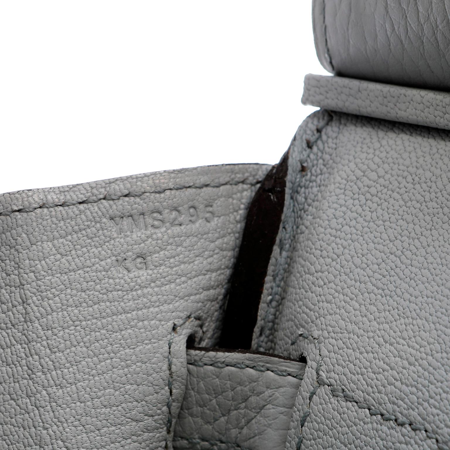 Gray Hermès Icy Grey Togo Leather 30 cm Birkin Bag