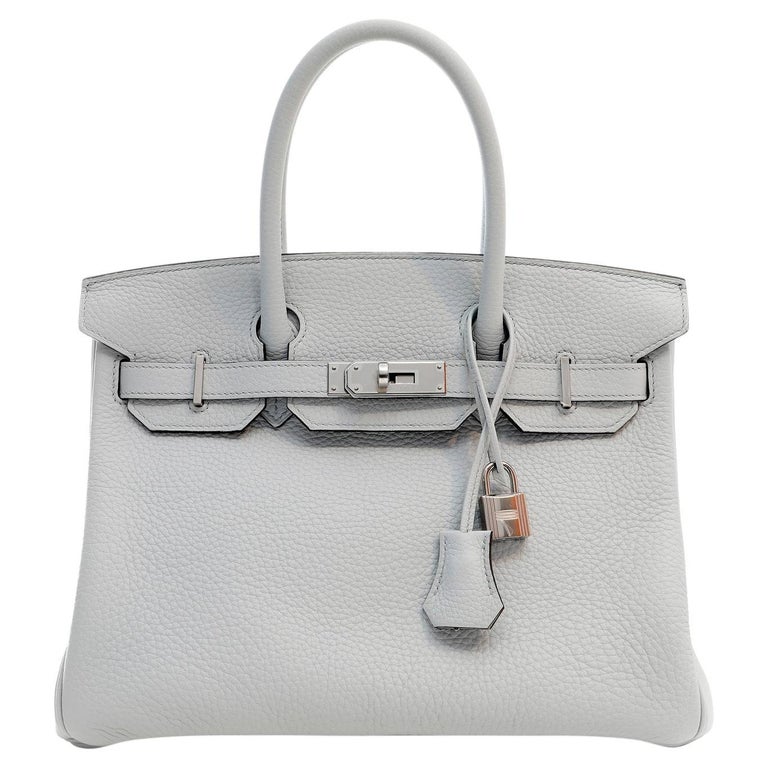 Hermès Icy Grey Togo Leather 30 cm Birkin Bag For Sale at 1stDibs