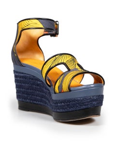 Hermès Ilanas Printed Espadrille Wedges Size IT 36.5