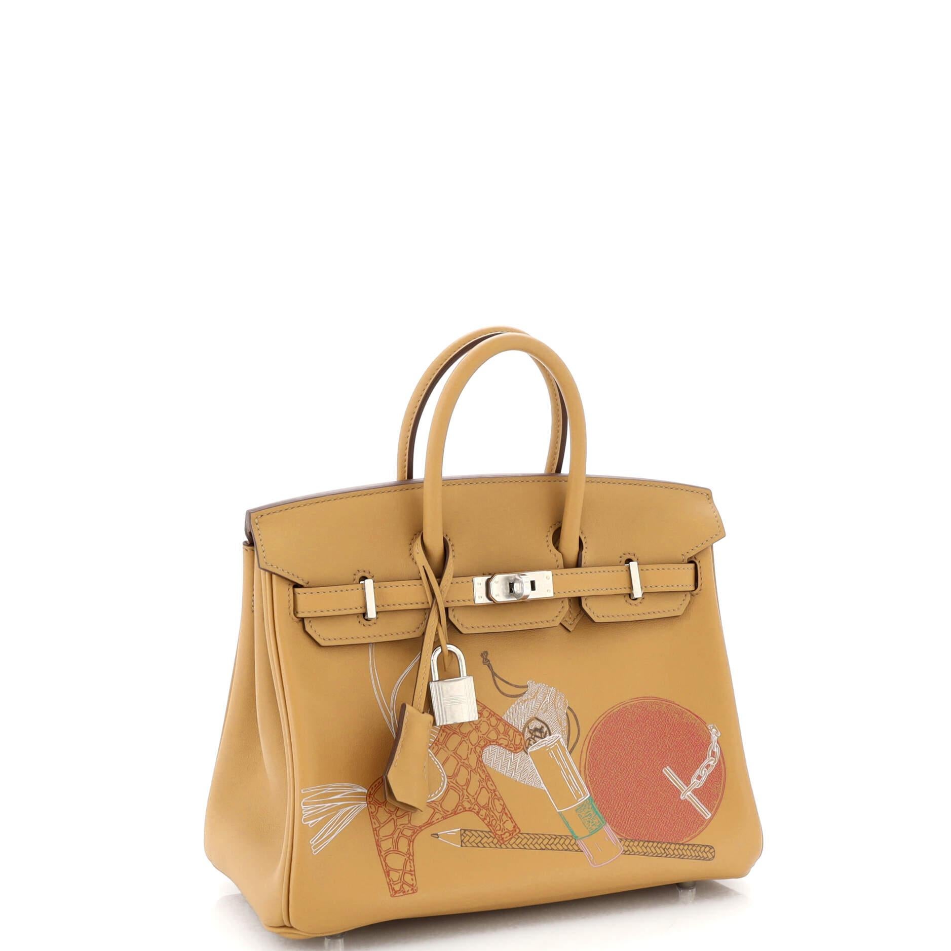 Hermes In and Out Birkin Bag Limited Edition Swift with Palladium Hardware 25 In Good Condition In NY, NY