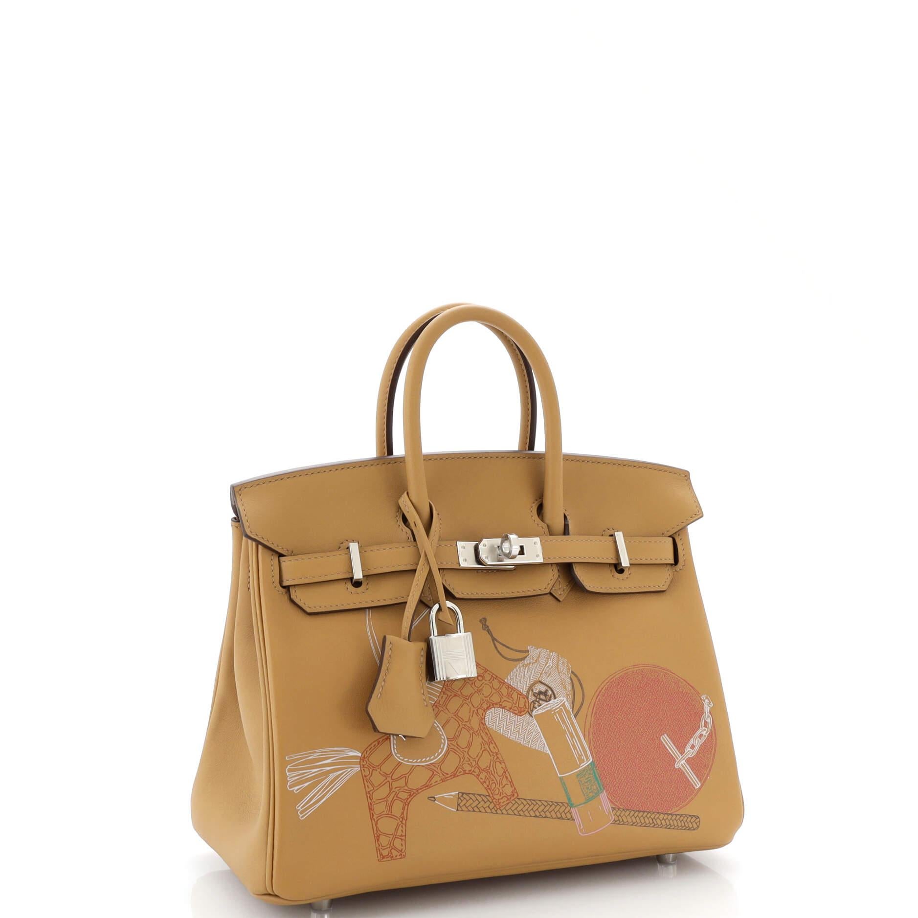 Hermes In and Out Birkin Bag Limited Edition Swift with Palladium Hardware 25 In Good Condition For Sale In NY, NY