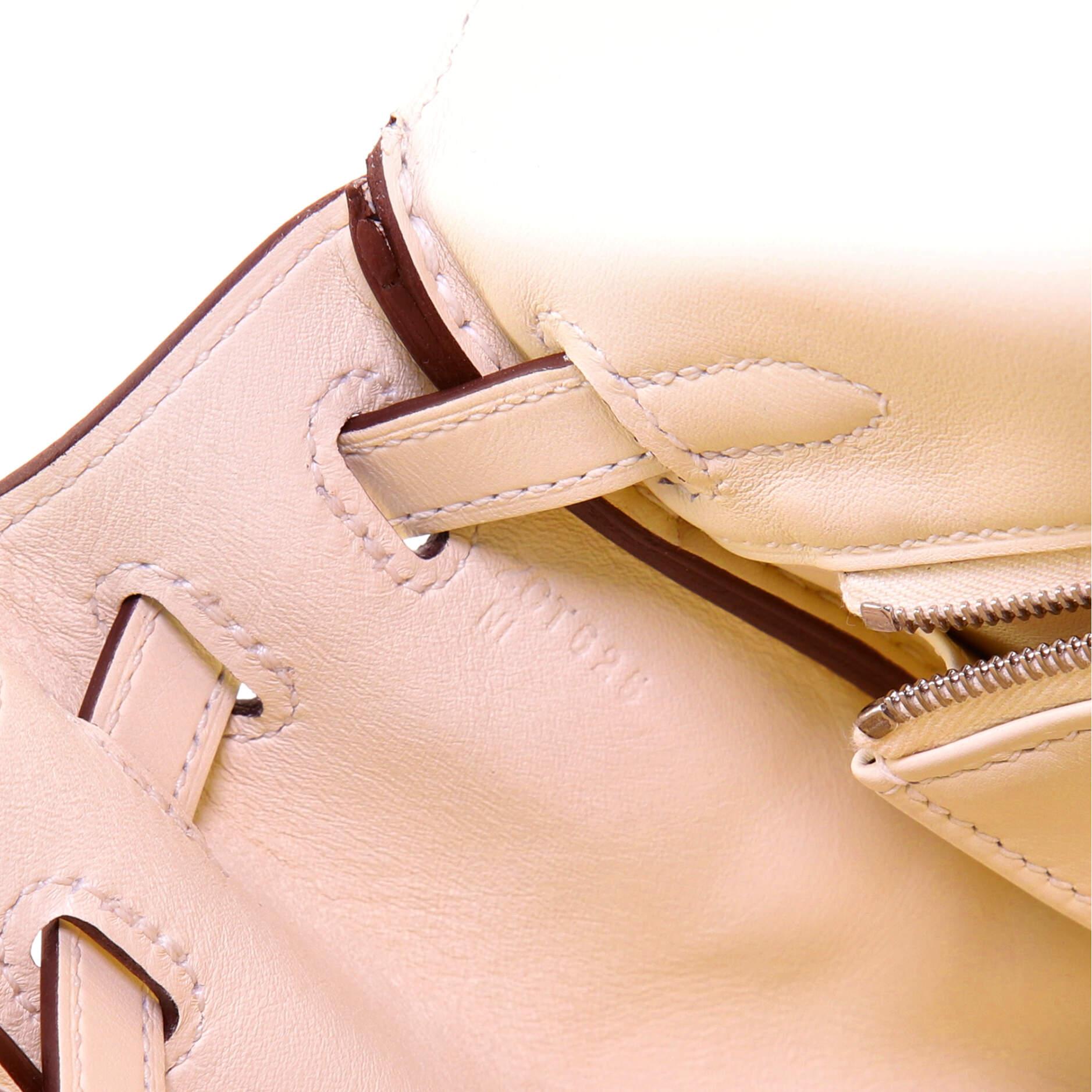 Women's or Men's Hermes In and Out Kelly Handbag Limited Edition Swift with Palladium Hardware 25