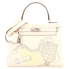 Hermes In and Out Kelly Handbag Limited Edition Swift with Palladium Hardware 25
