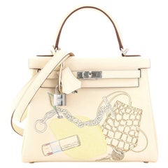 Hermes Kelly 25 Retourne Himalaya Blanc White Niloticus Mat Matte Palladium  Hardware #C - Vendome Monte Carlo