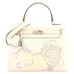 Hermes In and Out Kelly Handbag Limited Edition Swift with Palladium Hardware 25