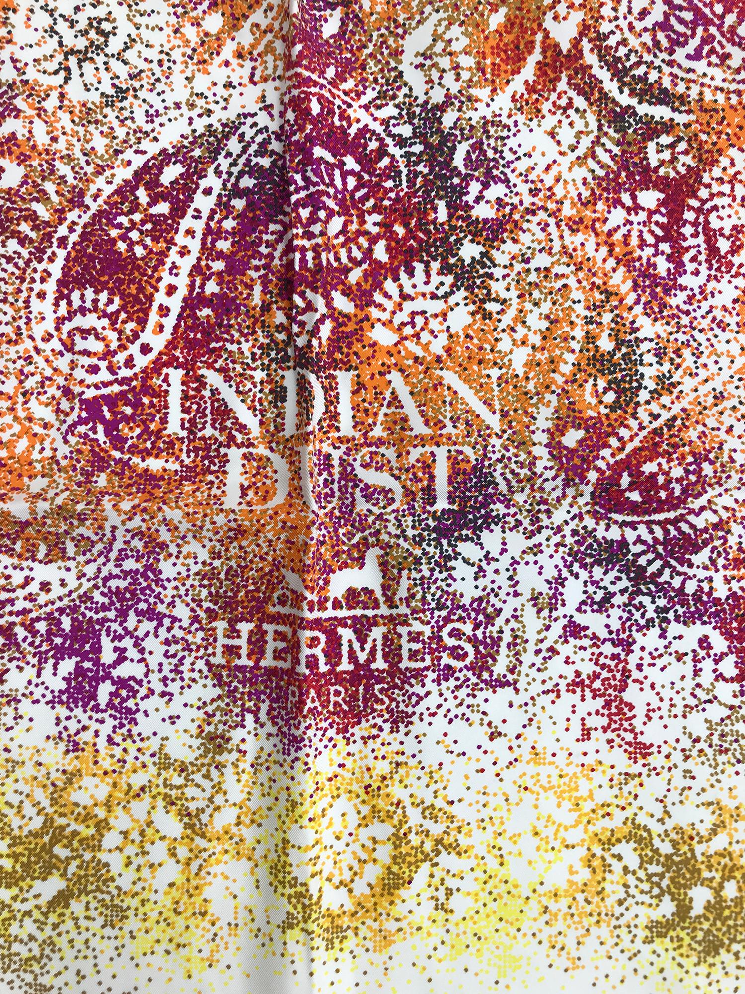 Hermes Indian Dust silk twill scarf by Benoit Pierre Emery 36