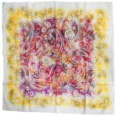 Hermes Indian Dust Silk Twill Scarf by Benoit Pierre Emery 36"x36" 2008