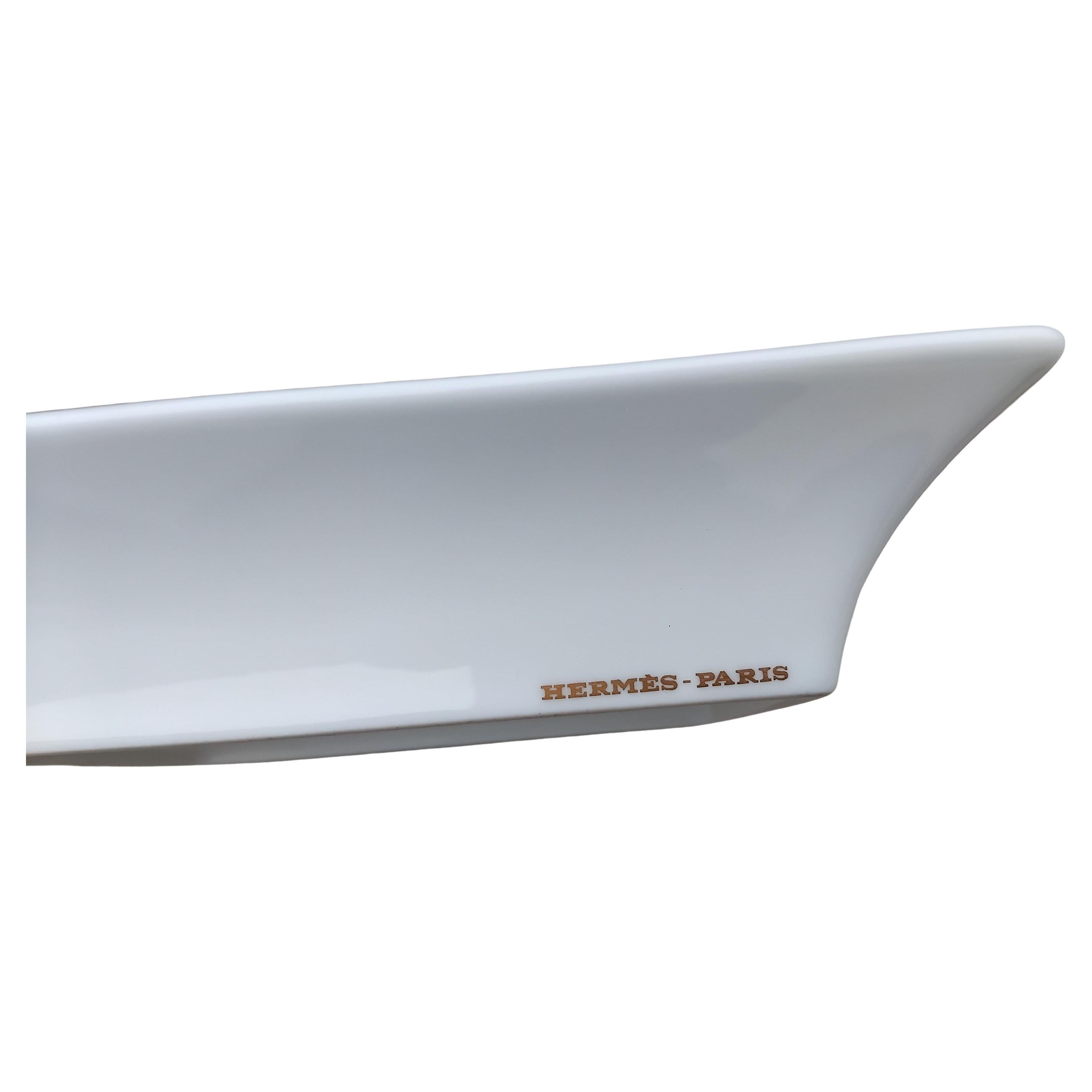 Hermès Indian Print Cigar Ashtray Change Tray Porcelain Gold India 8
