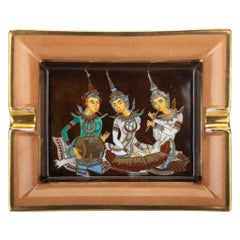Hermès Indian Scene Porcelain Ashtray