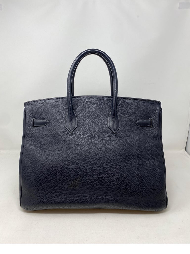 Black Hermes Indigo Birkin 35 Bag  For Sale
