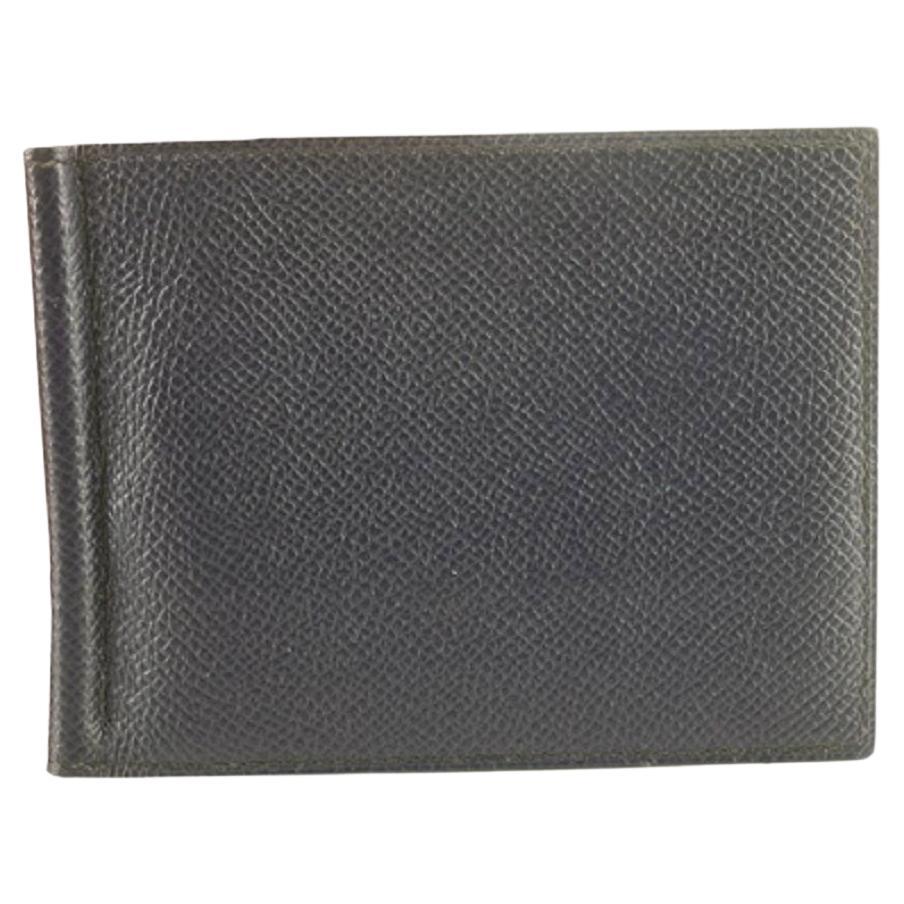 Hermes Indigo Epsom Leather Poker GM Wallet For Sale