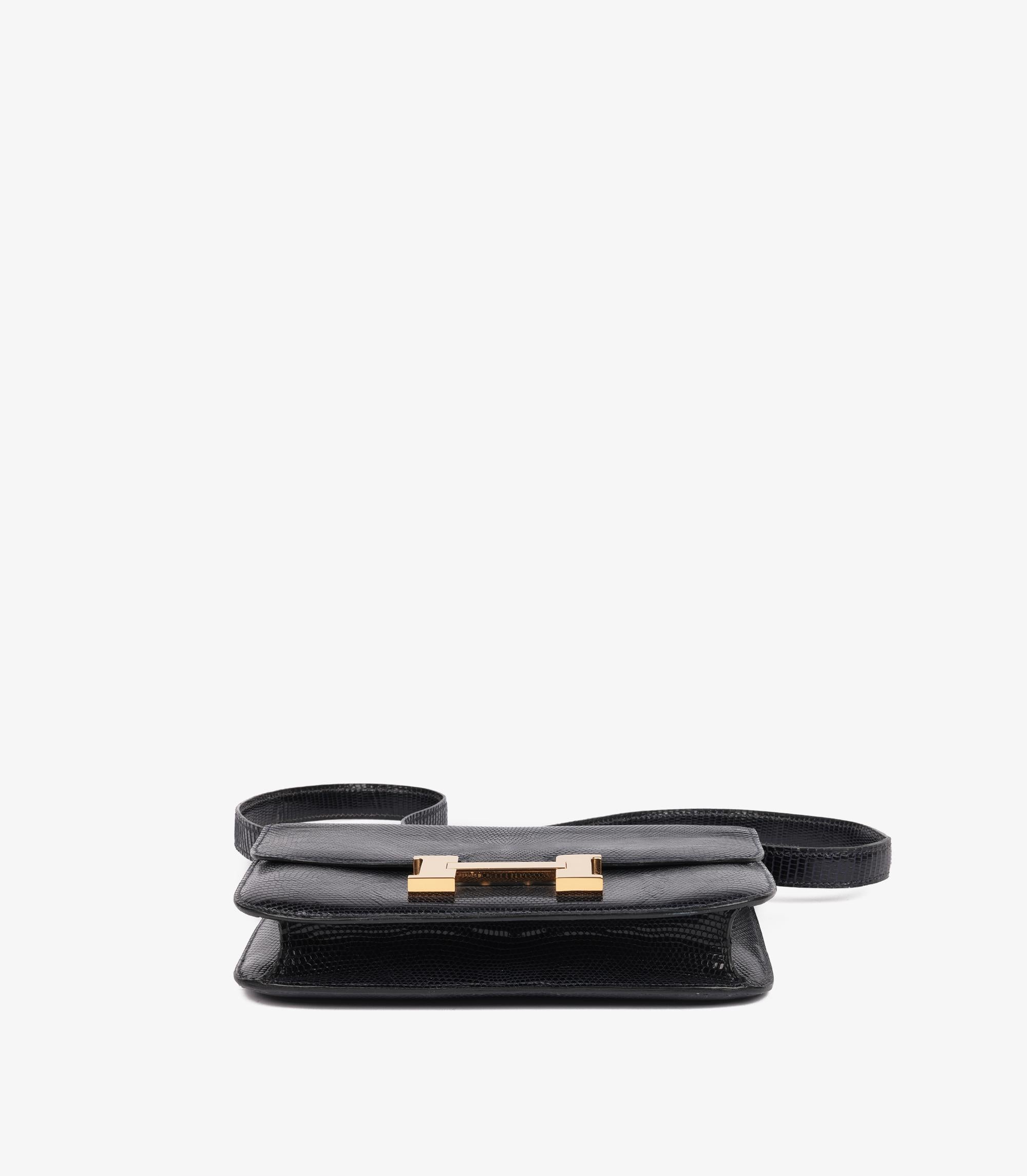 Hermès Indigo Eidechsenleder Vintage Constance 23 im Angebot 2