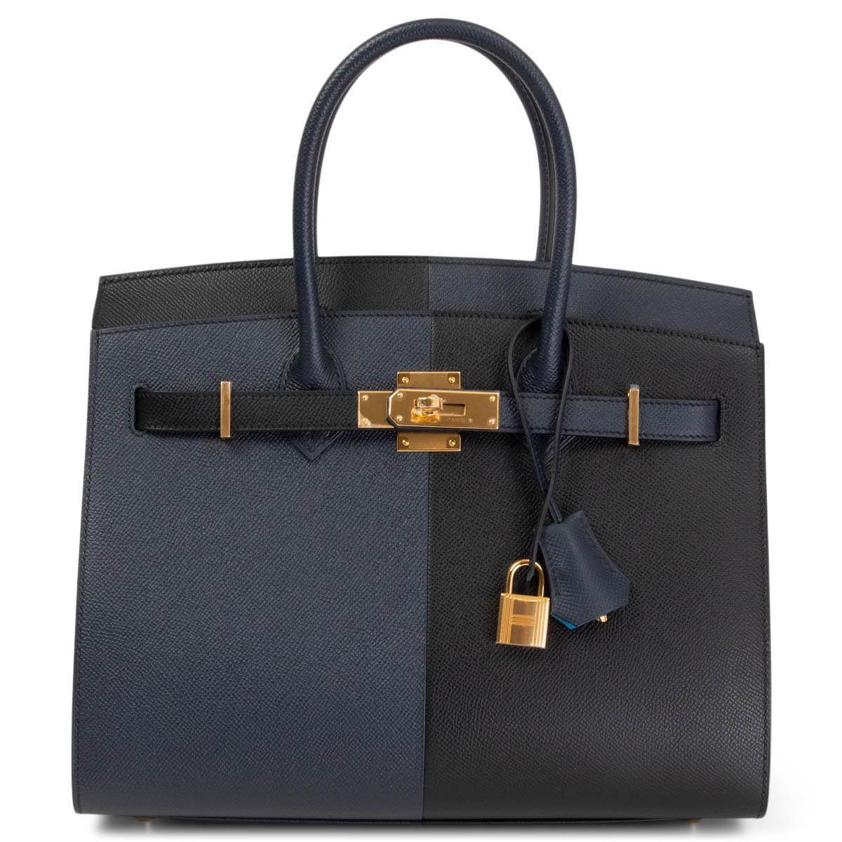 HERMES Indigo / Noir / Frida Epsom leather BIRKIN 30 SELLIER CASAQUE Bag Gold 3