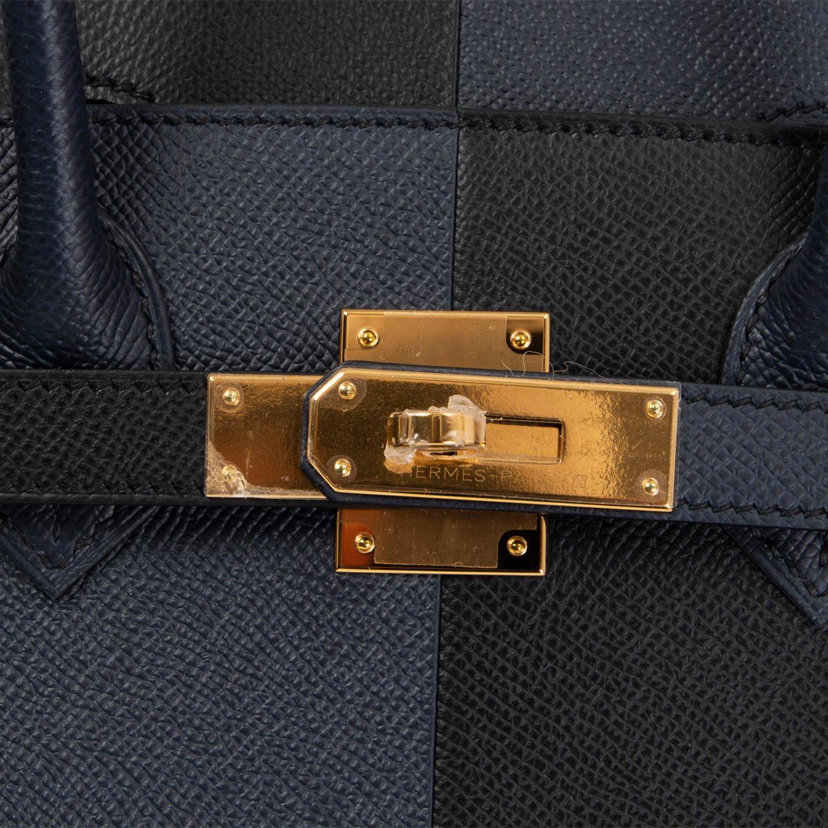 HERMES Indigo / Noir / Frida Epsom leather BIRKIN 30 SELLIER CASAQUE Bag Gold 4