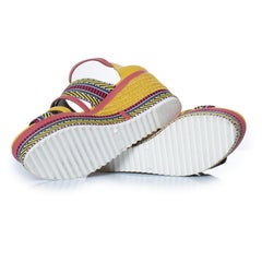 Hermes, Ines leather wedge sandals