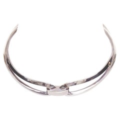 HERMES Infinity Choker Collier Infini 925 Silver twisted loop torque choker