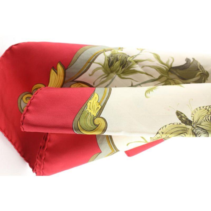 Hermès Ingrid by Lenke Szechwnzyl Butterfly Red Silk Scarf 61her115 2