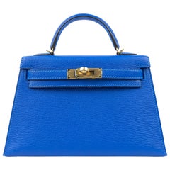 Hermès Intense Blue Chevre 20 cm Mini Kelly 