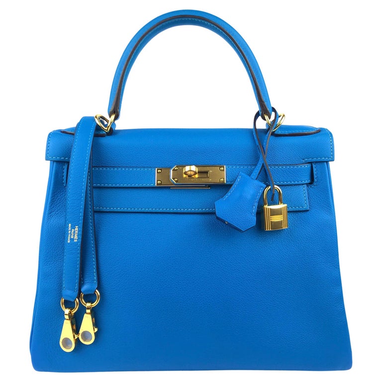 Birkin cargo leather handbag Hermès Blue in Leather - 29791602