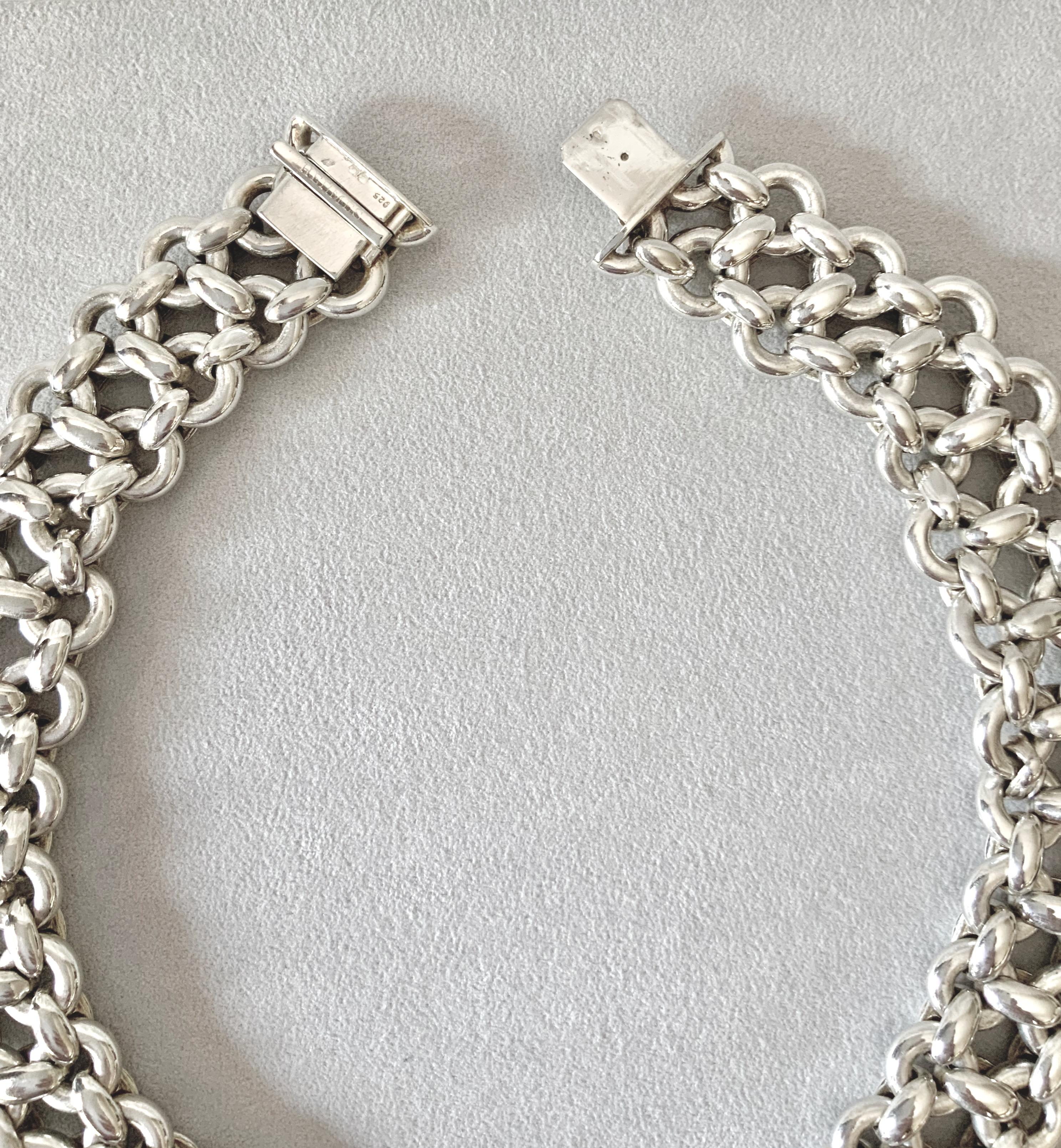 Women's or Men's Hermès Inti Collection Silver Choker Necklace