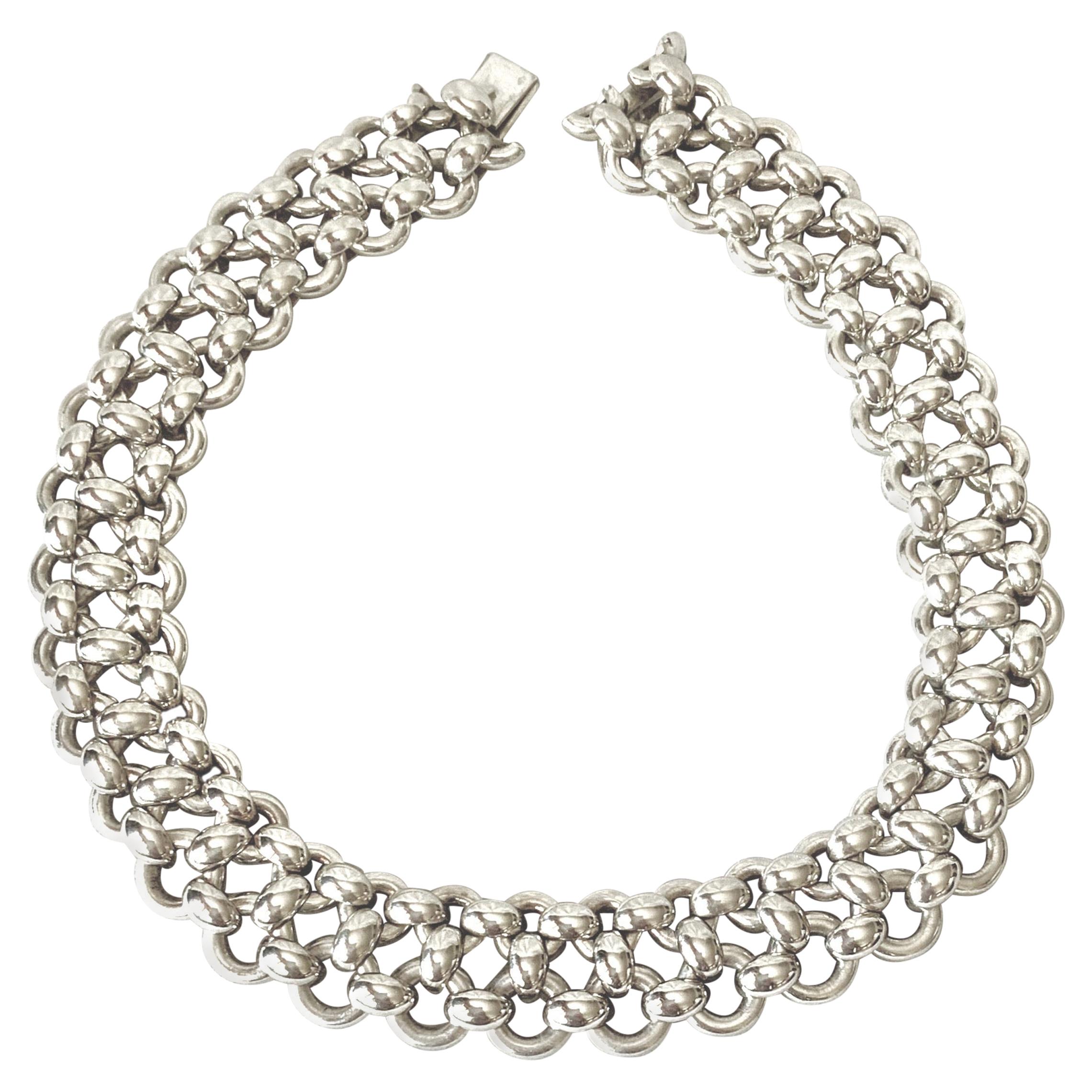 Hermès Inti Collection Silver Choker Necklace