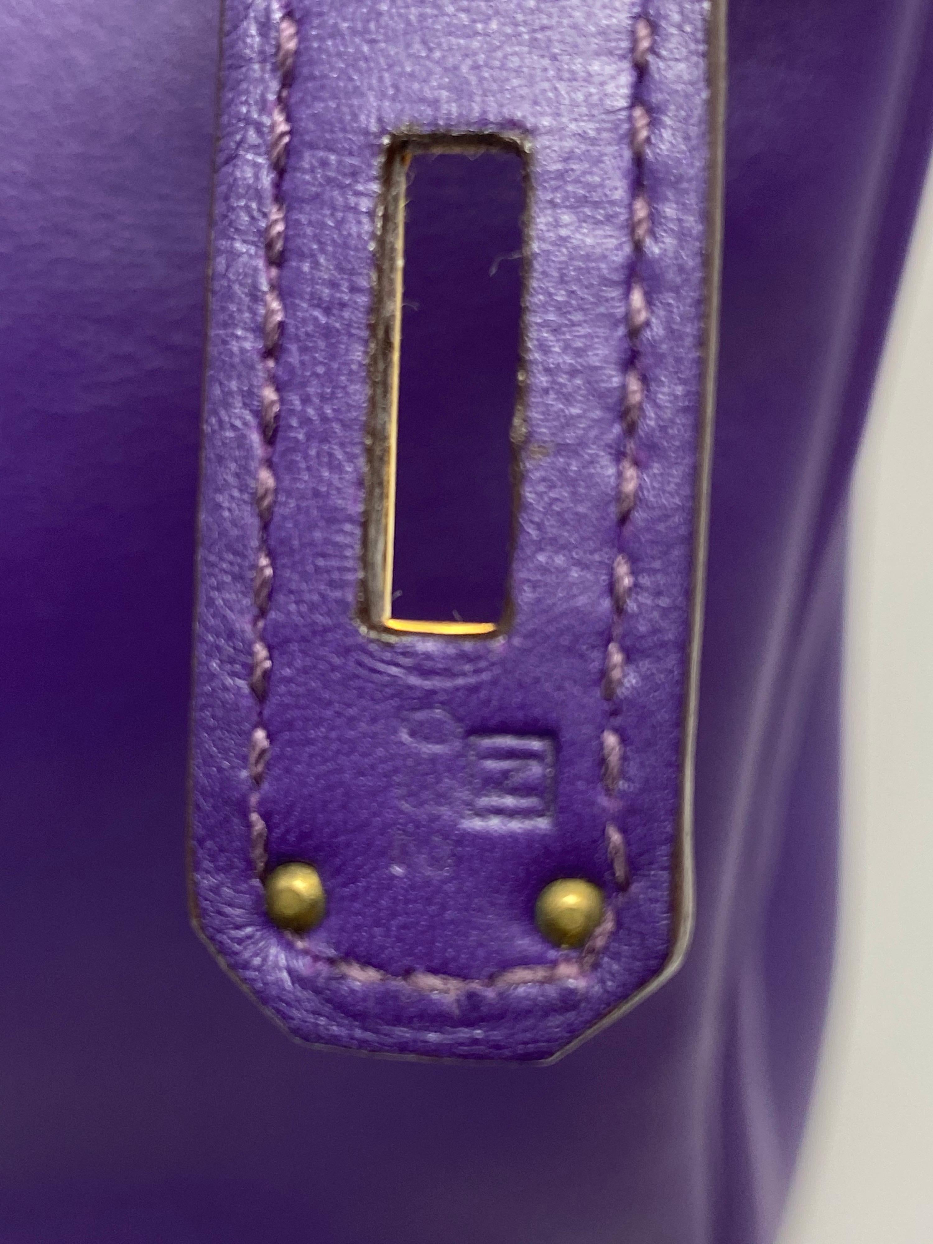 Hermes Iris Purple Birkin 35 Bag 6