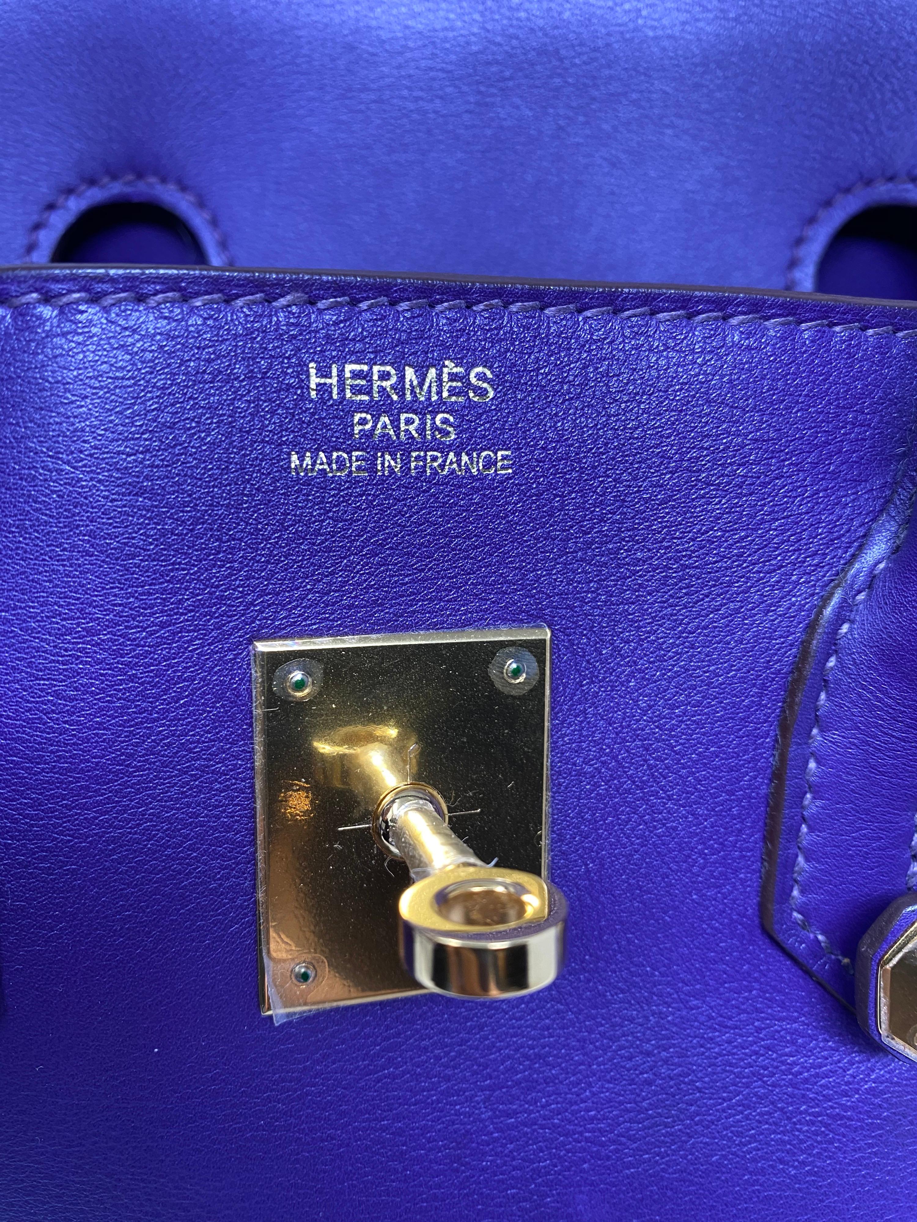 Hermes Iris Purple Birkin 35 Bag 7