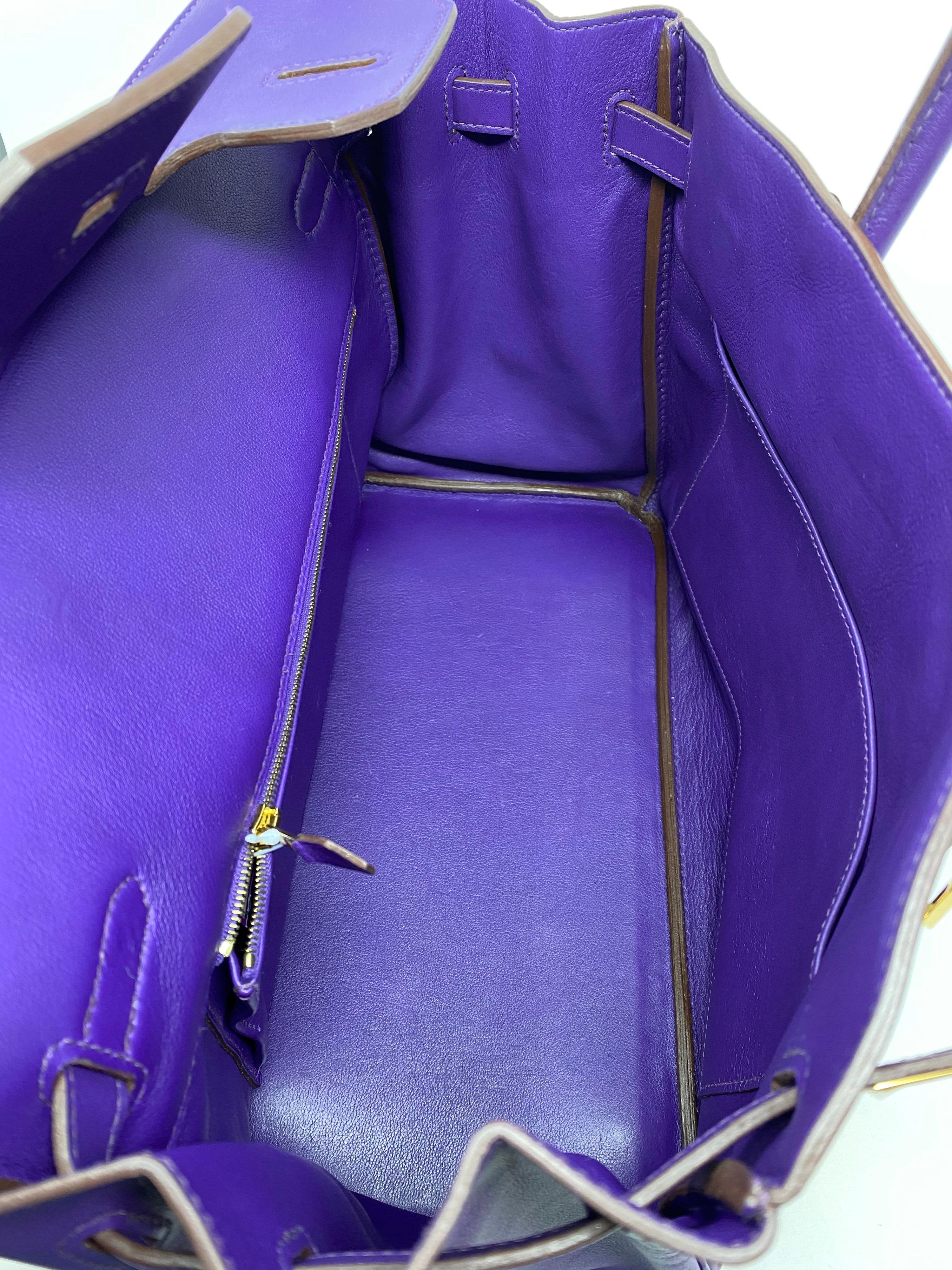 Hermes Iris Purple Birkin 35 Bag 8