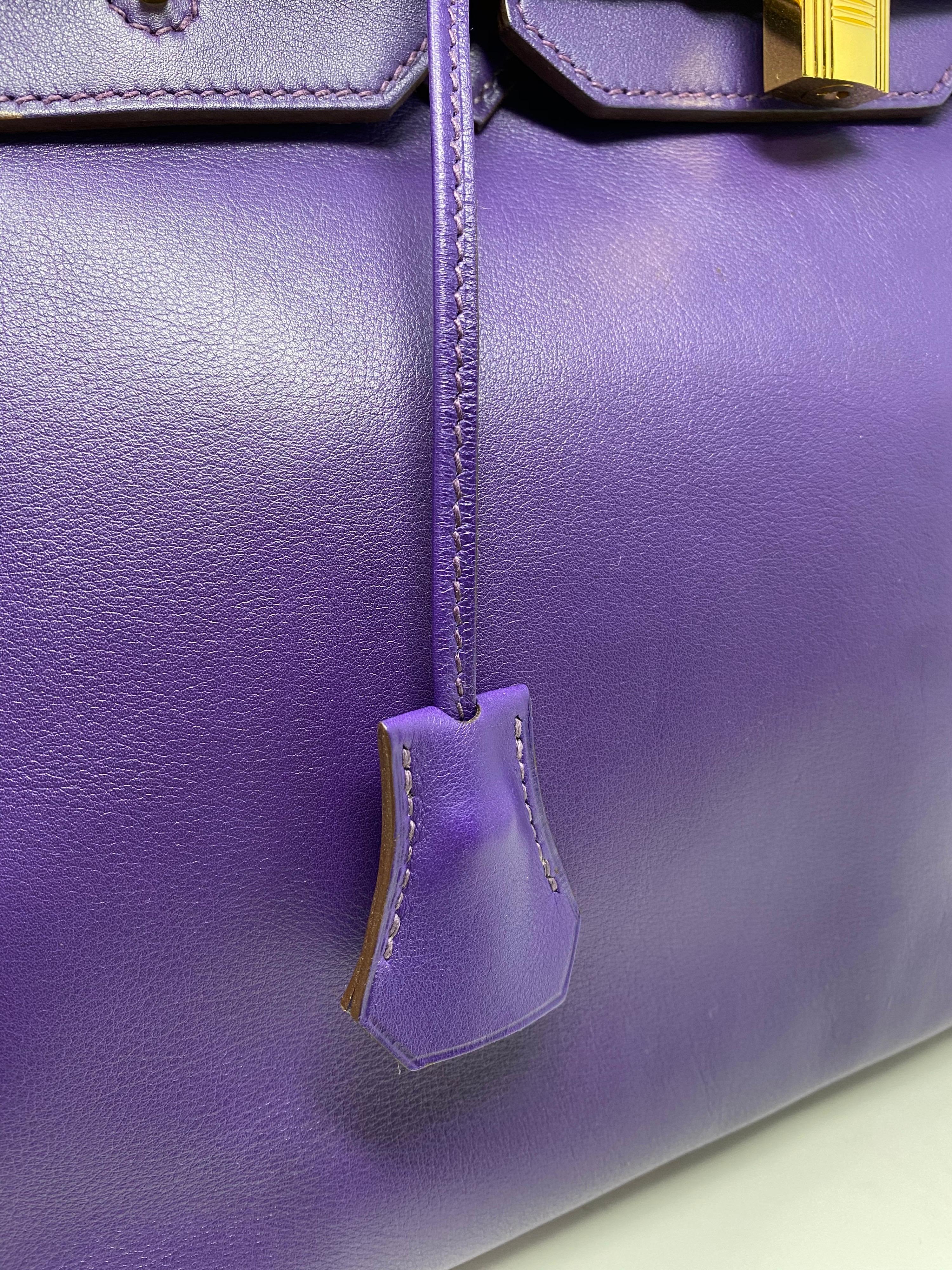 Hermes Iris Purple Birkin 35 Bag 14