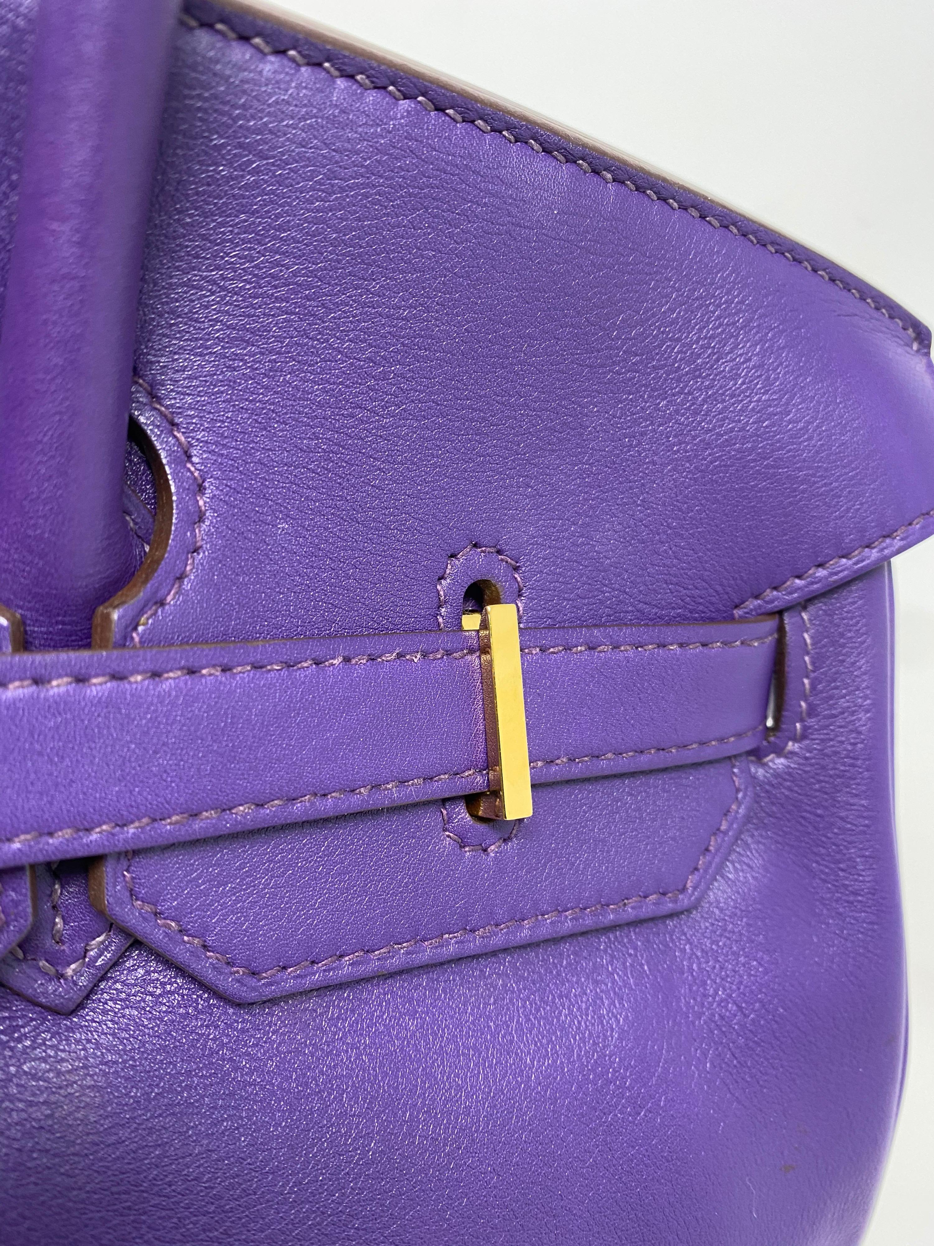 Hermes Iris Purple Birkin 35 Bag 15