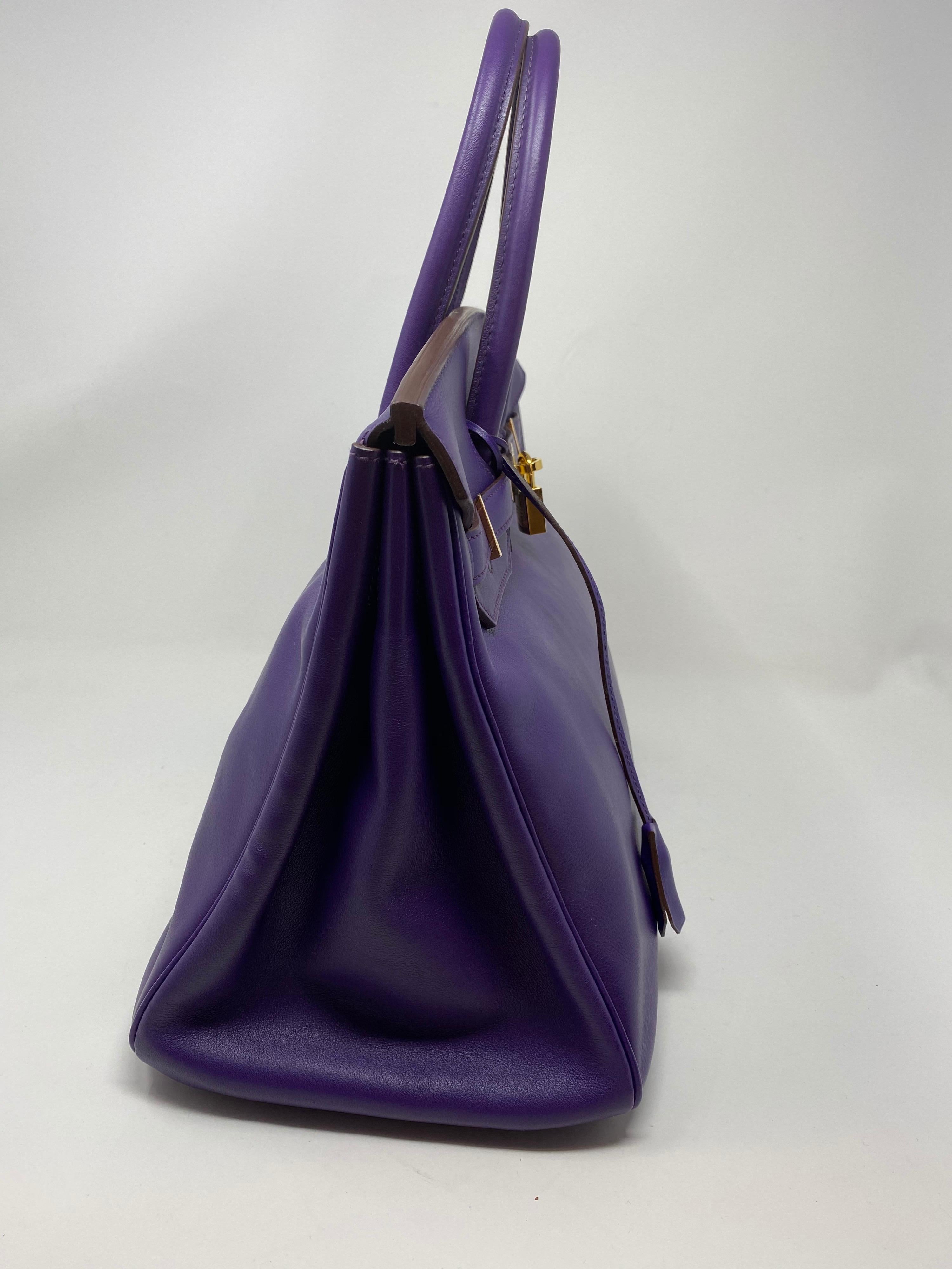 Hermes Iris Purple Birkin 35 Bag In Excellent Condition In Athens, GA