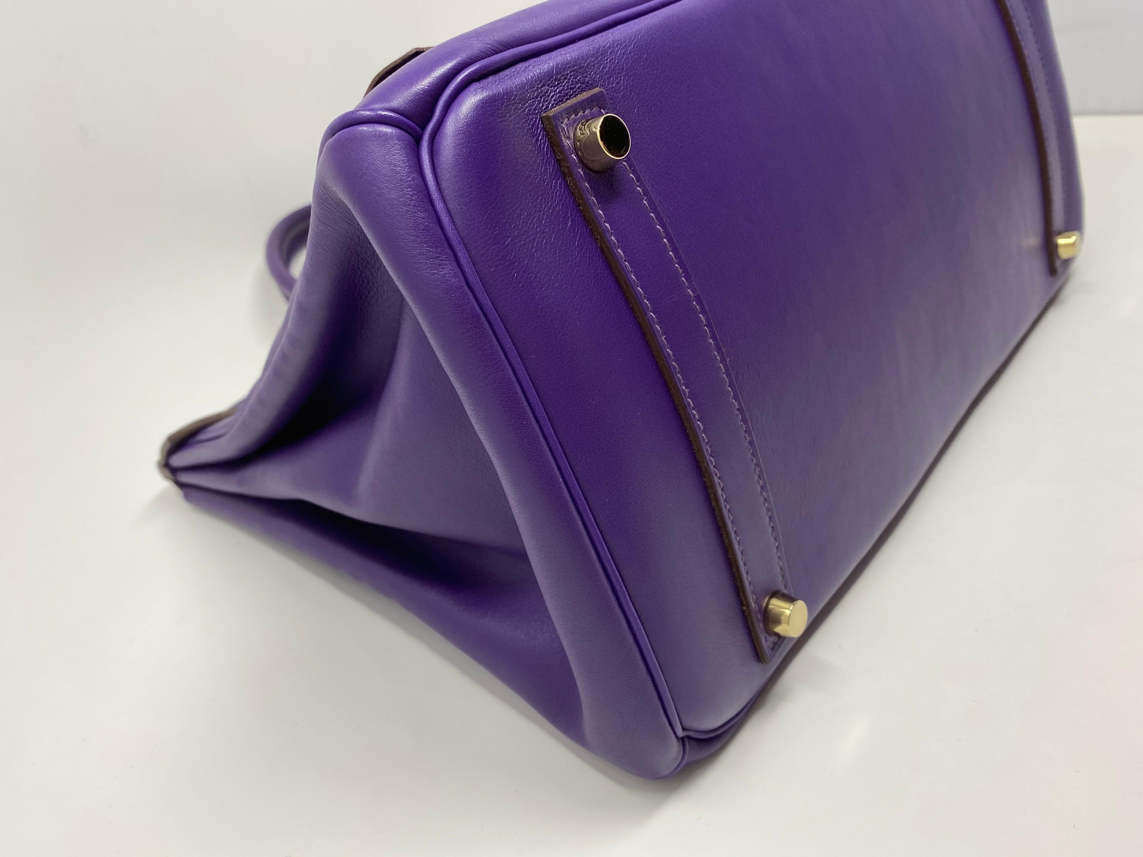 Hermes Iris Purple Birkin 35 Bag 4