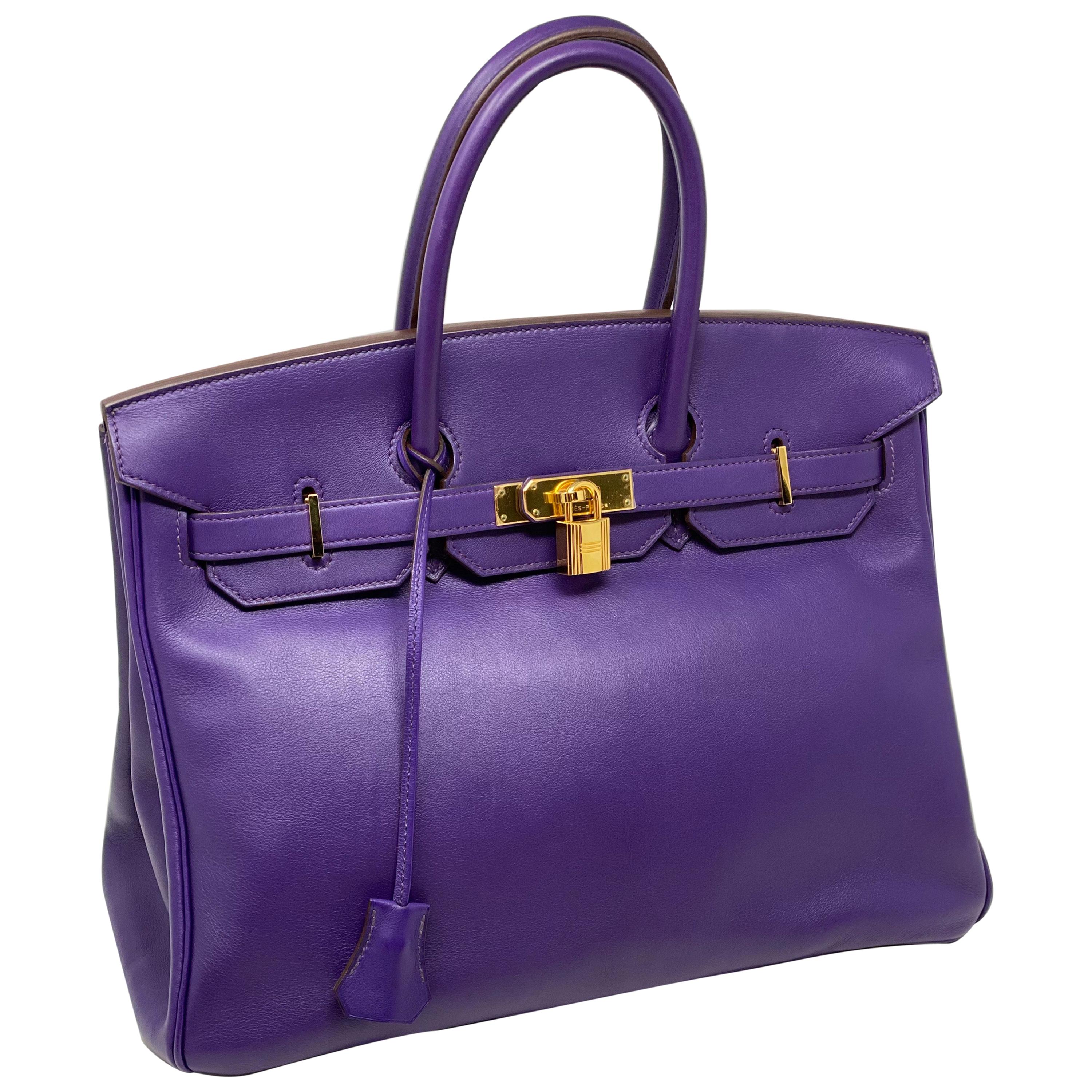 Hermes Iris Purple Birkin 35 Bag