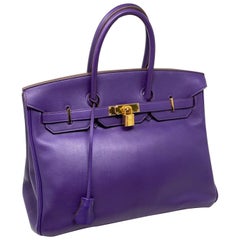 Hermes Iris Lila Birkin 35 Tasche