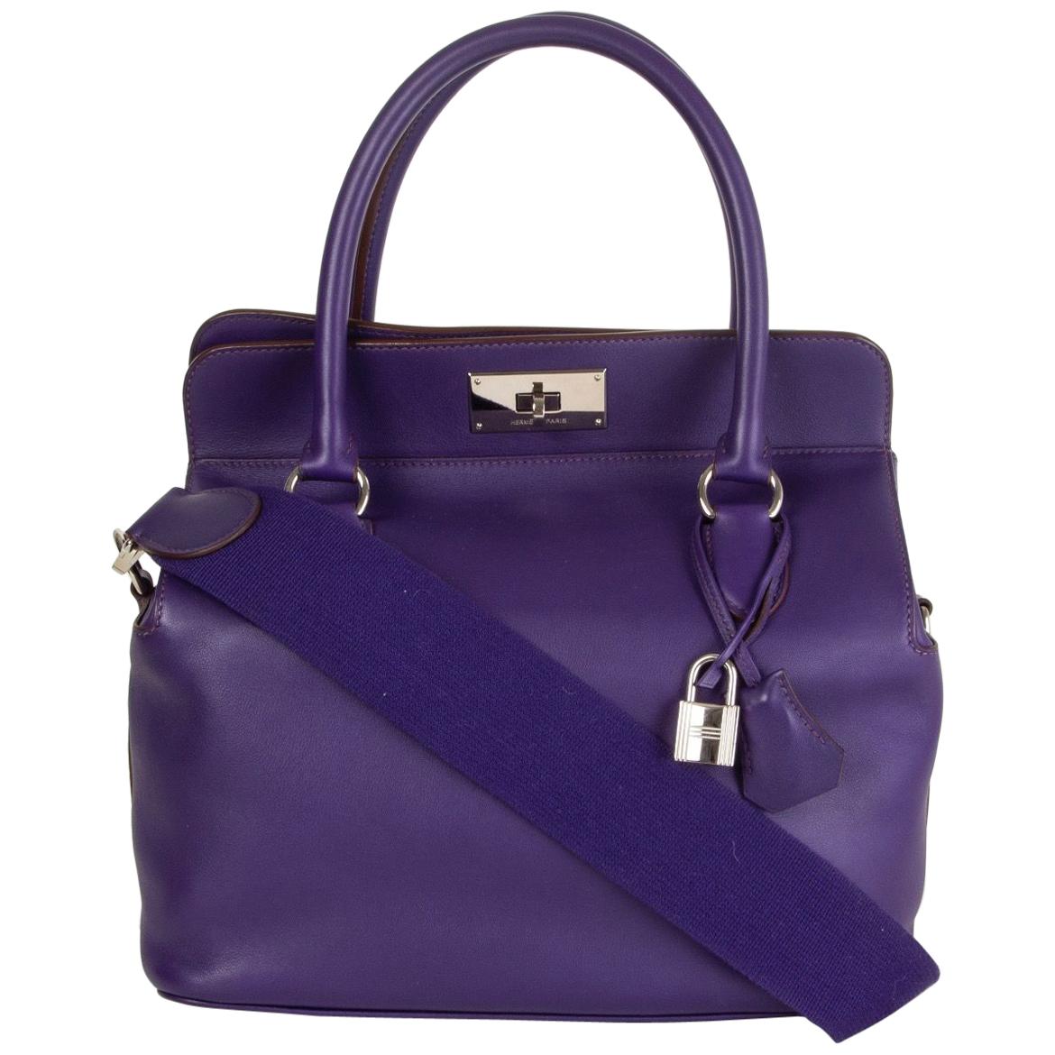 HERMES Iris purple Swift leather TOOLBOX 26 Shoulder Bag