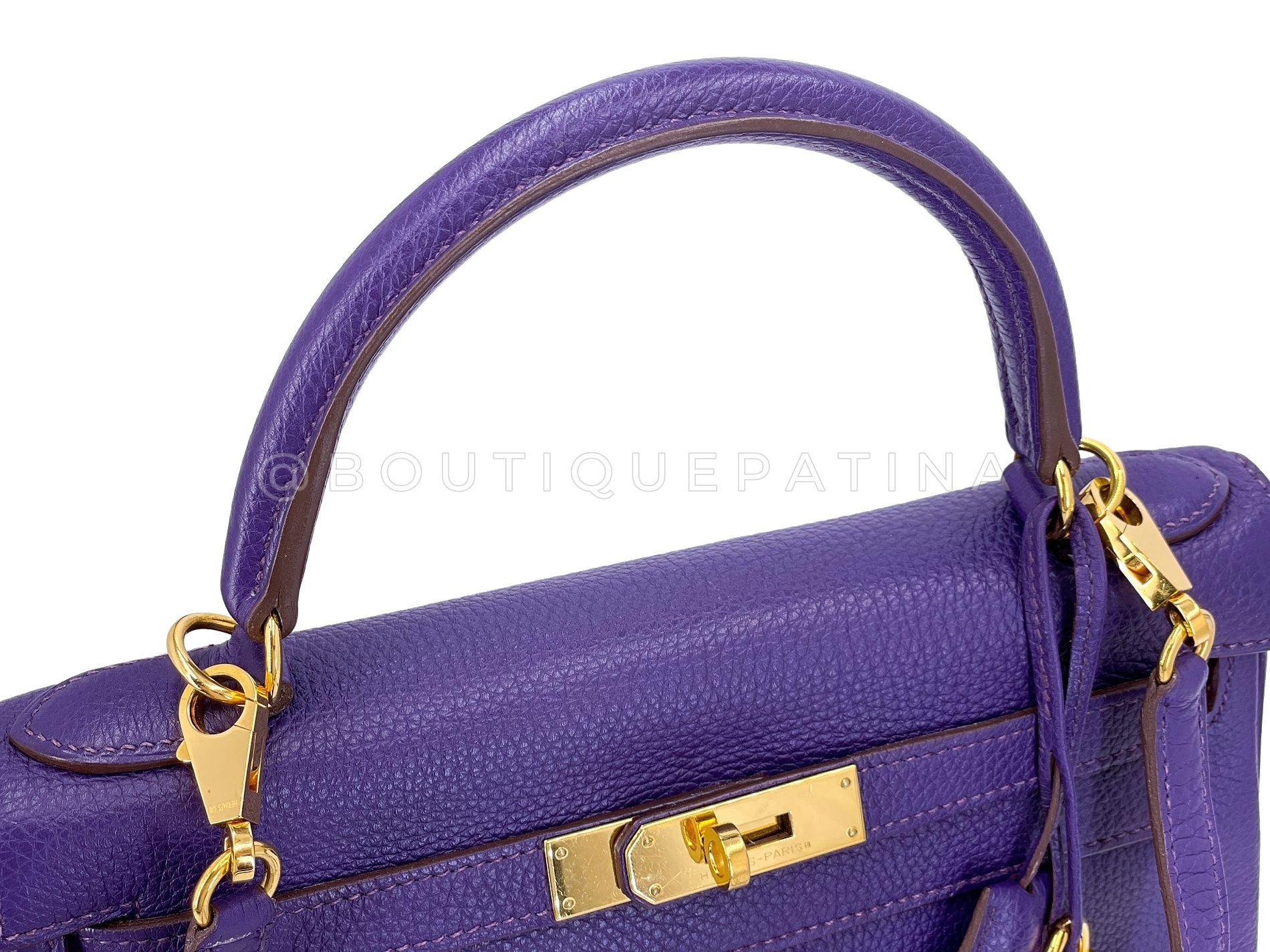 Hermès Iris Purple Togo 28cm Kelly Bag 24k GHW 67099 8