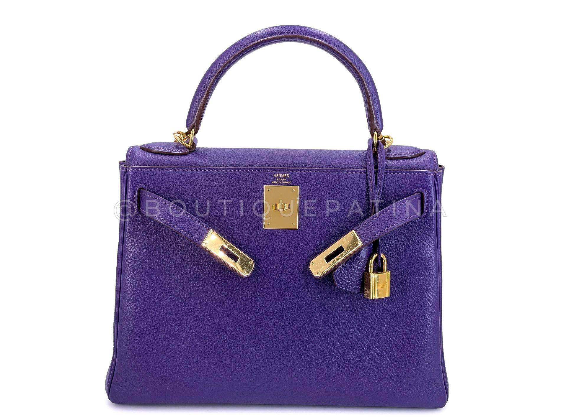 Hermès Iris Purple Togo 28cm Kelly Bag 24k GHW 67099 9