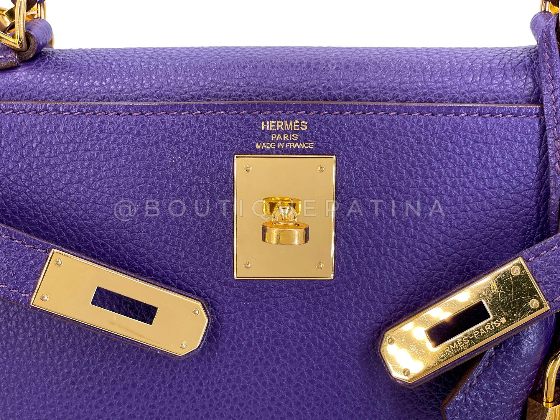 Hermès Iris Purple Togo 28cm Kelly Bag 24k GHW 67099 10