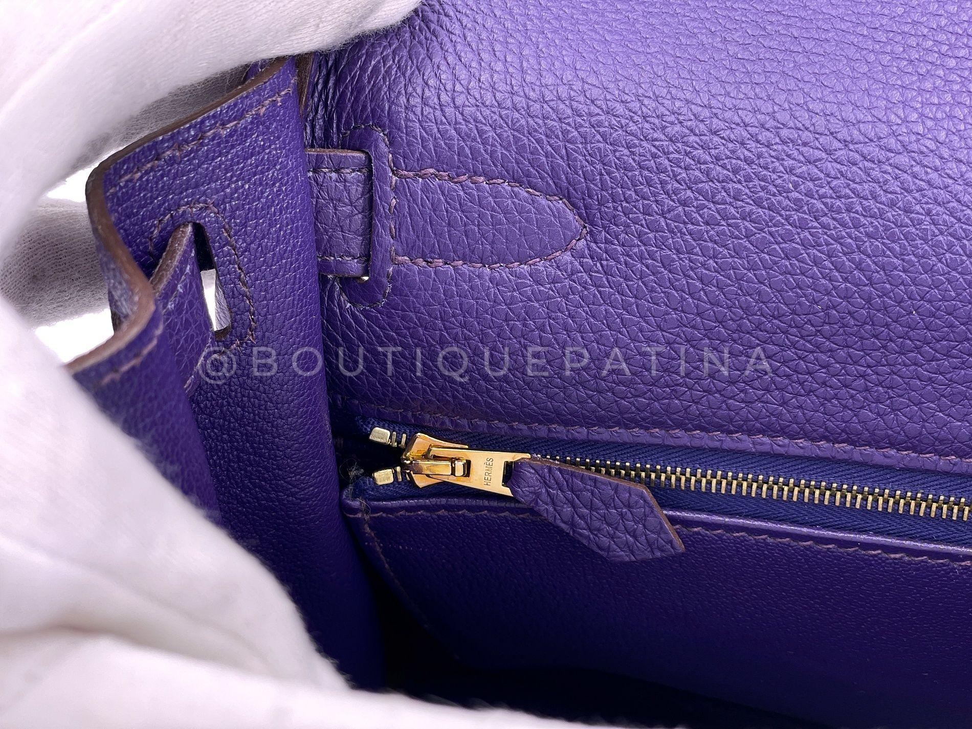 Hermès Iris Purple Togo 28cm Kelly Bag 24k GHW 67099 12